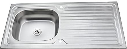 Edelstahlspüle Einbauspüle 1 Becken 100 x 50cm Aufbauspüle Spülbecken Spüle Küchenspüle rechteckig