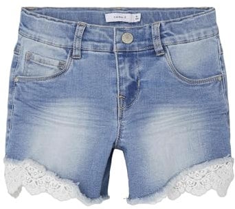 NAME IT Mädchen Nkfsalli Slim Dnm 5372-ha Noos Jeans Shorts, Medium Blue Denim, 164 EU