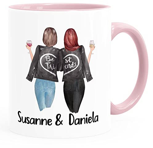 SpecialMe® Tasse Beste Freundin personalisiert persönliche Geschenke Freundschaft Frauen Best Friends BFF rosa Keramik-Tasse