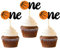 24 Stück One Cupcake Toppers Glitter Basketball Kuchen Topper ，Kuchen zum ersten Jahrestag Kinder 1st Geburtstag Party Kuchendekorationen Zubehör