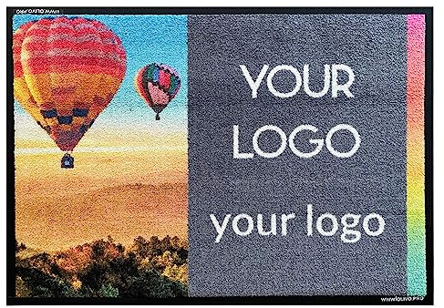 Personalisierter Teppich mit Logo, personalisierbare Fußmatte für den Eingangsbereich, Fußmatte mit Personalisierung, 60 x 85 cm