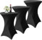3er-Set Schwarz Stretch Stehtisch Husse für Bistrotisch Ø 80-85 cm Spandex Stretch Tischdecke, Verstärkung im Fußbereich Für Hochzeit Geburtstagsfeier Bankett Stehtische und Bistrotische(80×110cm)