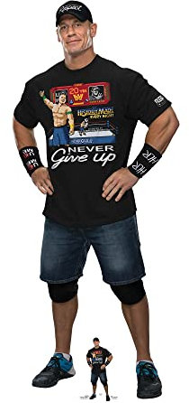STAR CUTOUTS SC4158 John Cena Schwarzes Outfit WWE Lifesize Karton Ausschnitt mit Mini Profi Wrestling Champion