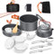 aiGear 12 Pièces Camping Batterie de Cuisine Kit de Casseroles Camping Aluminium Durable pour 1-2 Personnes Pique Nique Camping Randonnée et Cuisine en Plein Air Orange(CC5339OR)