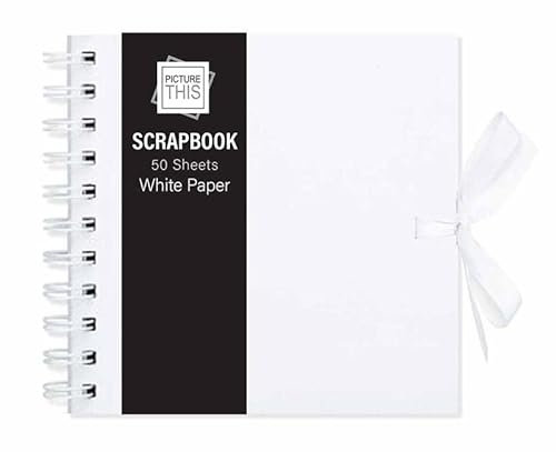 MantraRaj Kleines Scrapbook 50 White Paper Scrap Book DIY Scrapbooking Instax Mini Photo Journal Album Perfektes Fotobuch für Hochzeit, Jahrestag, Geburtstag, Reisen, Freunde, Baby, Geschenk (klein,