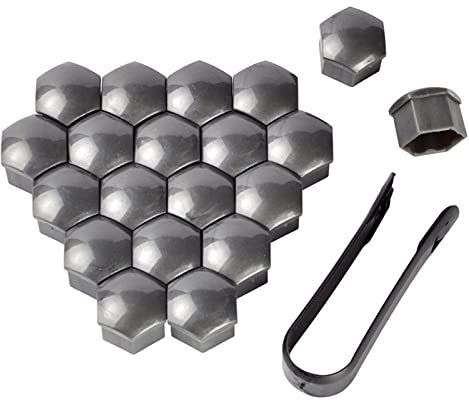 19mm Mutternabdeckungen, 20 Pcs Radmutterkappen 19mm, Radmutter Kappe Universal, Sechskant-reifen Muttern-abdeckungen, Universal Reifen Mutter, Rad Mutter Cap Mit Entfernung Werkzeug, Radbolzen Kappen