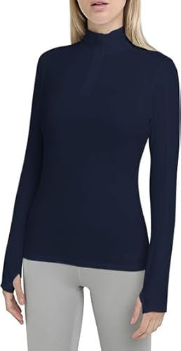 TCA Damen Fusion Quickdry Leichtes Laufshirt mit Reißverschlusstasche - Dunkelblau, L