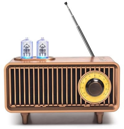 COLSUR Retro Bluetooth Speaker, Outdoor Portable Vintage Speaker with FM Radio, Rechargeable Wireless Speaker with Classic Retro Style, Support TF Card/AUX/USB, MP3 Player