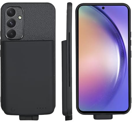 Fraternize Battery Charging Case for Samsung Galaxy A54, 5000mAh Slim Power Bank Portable Extended Battery Charger Case A54 Battery Pack Mobile Phone Charger Case