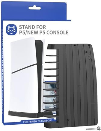 Console Stand for PS5 Slim,Game Console Base Stand Holder Accessories for Playstation 5 Slim Digital Edition and Disc Edition,Game and Disc Storage Rack