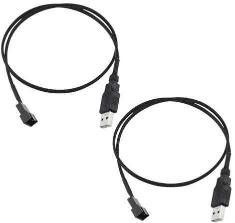 Create idea 2pcs USB vers Tête Unique 3 Broches/4 Broches Ventilateur PC Câble Adaptateur d'alimentation pour Ventilateurs d'ordinateur 12V USB vers Câble de Connecteur de Ventilateur de Boîtier