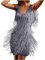 20er Jahre Kleid Damen Gatsby Pailletten Fransenkleid Sexy Kurz Tanzkleid Pailettenkleider für Damen Pailletten Tanzkleid Quasten Glitzer Cocktailkleider Kleid Partykleid Damen Fasching Kostüm