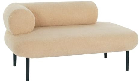 DKD Home Decor Sofa Schwarz Beige Metall Scandi 127,5 x 73,5 x 64 cm