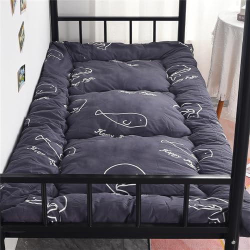 Colchón Futón plegable de 1 plaza, colchón de suelo japonés portátil plegable Tatami cama futón suave colchón extra acolchado para cama de dormir individual (0,9 x 1,9 m)