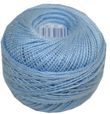 PERLOVKA Kreuzstichgarn Baumwolle Perlgarn 10g 85m hellblau (5252)