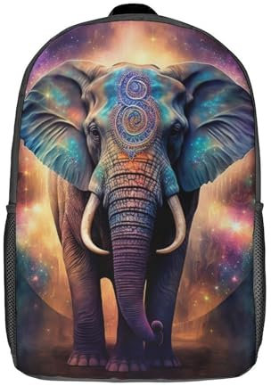 FUmoney 17 Zoll Kinderrucksack Elefant Buntes Tier Schulrucksack 3D Kinder Schulrucksack Schultaschen Moderucksack mit Taschenbuchtaschen