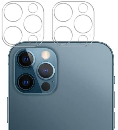 HQ-CLOUD® Pack of 2 Tempered Glass Rear Camera Lens Protector for iPhone 12 Pro, 9H Tempered Glass Film, Ultra HD, Anti-Scratch