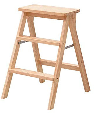 Sgabello a scala in legno a 3 gradini, portatile, pieghevole, per arrampicata interna, cucina, ufficio