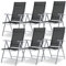 LIFERUN Gartenstuhl Hochlehner 6er Set, Aluminium Klappstuhl mit 7-Fach Verstellbar Rückenlehne, Alu Balkonstuhl, Klappbar Campingstuhl, Atmungsaktiv & Wetterfest, Silbergrau 6pcs