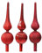 iperbriko Christbaumspitze Glas 31cm hoch 1 Stück Sortiert - mundgeblasene Baumspitze Weihnachtsbaumspitze Zehenkappe aus mattem Glas, Sortiert, 31 x 8 cm- rot