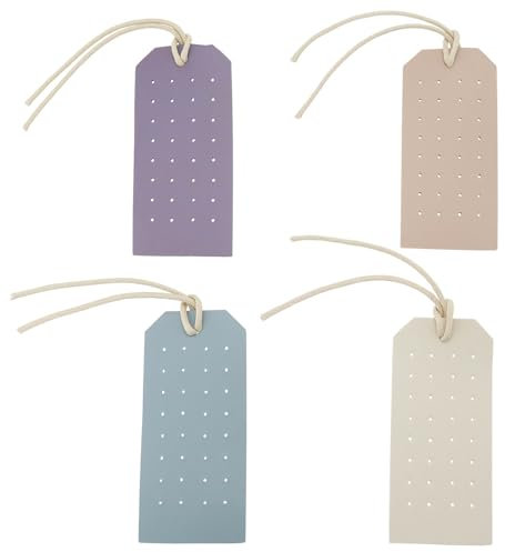 ECSiNG 4 Stück Tragbare Ohrringhalter aus Leder 11x5x0,16cm 1mm Loch Ohrring Organizer Hängender Schmuck Organizer für Frisiertisch Blau Beige Rosa Lila