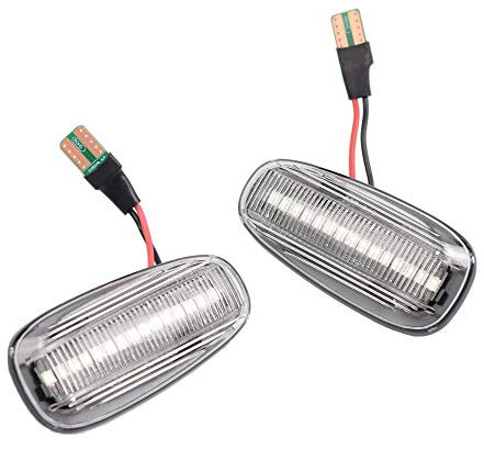 Yoegerery LED Dynamische Seitenblinker Bernstein Super Bright Canbus Sequentielle Repeater Lichter für O-pel Zafira A Astra G (Transparent)