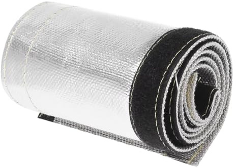 MOCNT 1 Metro Manicotto in Alluminio per Scudo Termico Tubo Isolante Termico Fibra di Vetro per Auto Cavo Termico per Guaina Carburante Resistente Calore Copertura Protezione ID 25mm