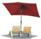 Ollewiellan Parasol rectangulaire 210 x 140 / 300 x 200 cm avec manivelle - Parasol de jardin déporté rectangulaire - Protection solaire UV50+ - Pliable - Imperméable - Sans support, Rouge sans LED