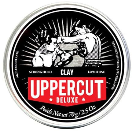 Uppercut Deluxe Clay for Men Matte Finish, Matter Ton Mit Geringem Glanz für ein Natürliches Aussehen, Haarton auf Wachs und Wasserbasiert für herren, 70g