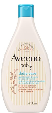Aveeno® Baby Daily Care seifenfreies Bad & Waschgel, 400 ml | Seifenfreies Bad & Waschgel mit beruhigendem Hafermehl, Aloe & Kamille für normale bis trockene, empfindliche Haut