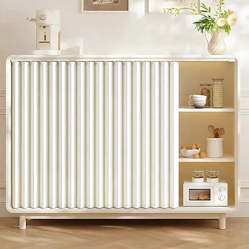 Maßgefertigte Staubschutzvorhänge für Regale und Schränke mit Schienen – ideal für Küche, Kleiderschrank, Bad und Café-White- W160cmxH60cm