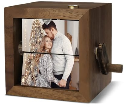 Individueller hölzerner LED-Klapp-Bilderrahmen, personalisiertes Hochzeitsgeschenk für Freunde