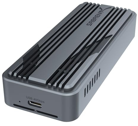 SABRENT Enclosure SSD USB4 NVMe - Custodia SSD esterna USB 4.0 M.2 PCIe 4.0 x4, 3900 MB/s, compatibile con Thunderbolt 3/4 e USB-C, per unità 2230/2242/2260/2280 (EC-U4TN)