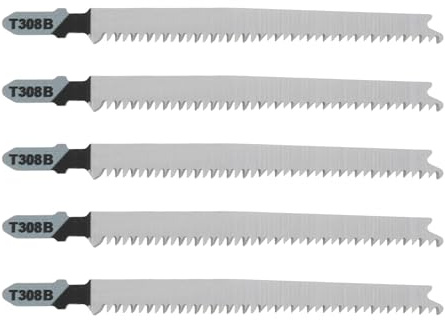 OTOTEC 5Pcs T308B Wood 2-Side Clean Jigsaw Blade 116x10mm 2608900559 Compatible with Bosch Expert