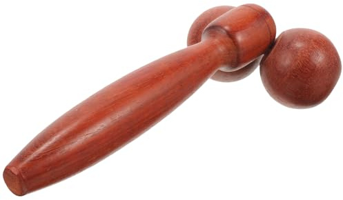 IMIKEYA Tragbarer Manueller Gesichtsroller Großer Runder Massagegerät aus Hartholz Sanfter Gesichtsmassage Roller für Augen und Hautpflege