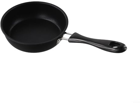 Pumixiy Sartén antiadherente para huevos, mini olla de hierro fundido, sartén pequeña para un solo uso, sartén de hierro fundido compacta y portátil, sartén negra de 9.8 pulgadas para ahumar