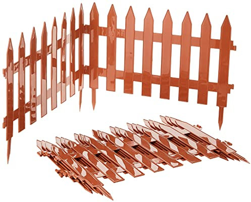 Prosper Plast IPLSU-R624 32.2 x 35 cm Classic Garden Fence - Terracotta