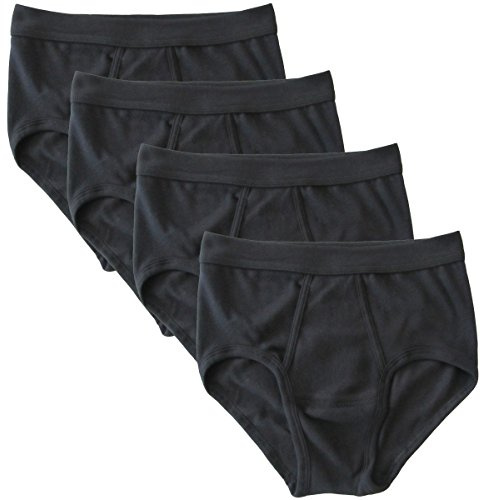 HERMKO 3240 Lot de 4 Slip Homme avec Ouverture Fine côte en 100% Coton Biologique Lavable à 60°C - Beaucoup Couleurs