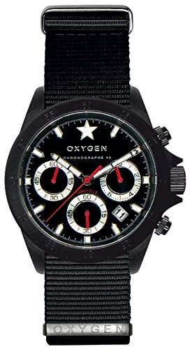 OXYGEN Unisex-Armbanduhr Chronograph Quarz Nylon EX-C-REC-42-NN-BL