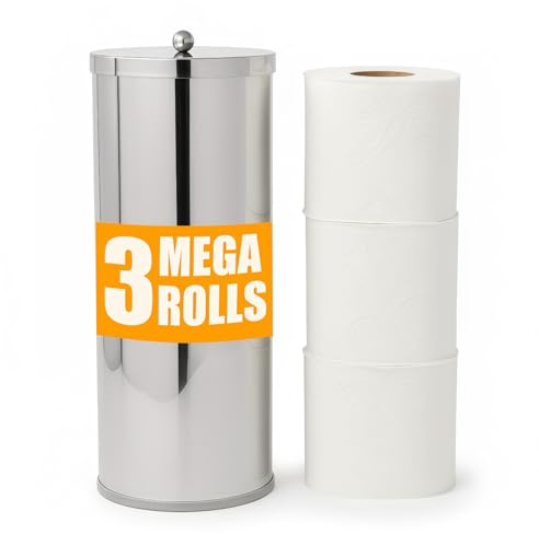HUJI Rust Resistant Stainless Steel Toilet Paper Canister Holder For Bathroom Storage(1, Canister) by Huji
