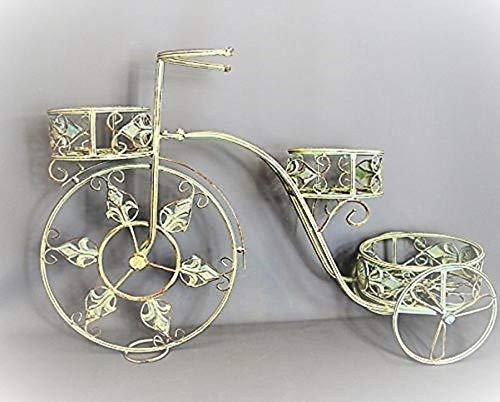 Garden Outdoor Planter Vintage style Bike Planter in an Verdigris Green distressed Finish