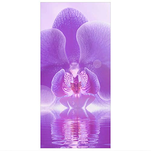 Raumteiler Lila Orchidee auf Wasser 250x120cm inkl. transparenter Halterung