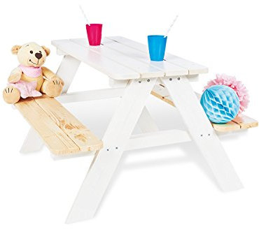 Pinolino 201611 Kindersitzgarnitur 'Nicki für 4', weiß, 90 x 79 x 50