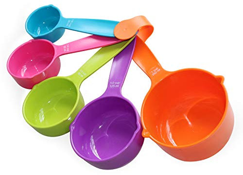 RYPET - Cuchara para Comida de Mascotas – Juego de Tazas y cucharas de medición de plástico para Perro, Gato y pájaro Alimentos (Color al Azar)