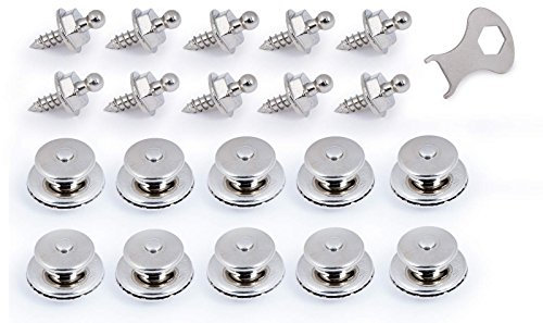 Tenax Komplett-Set 10 x Schraube, Oberteil Edelstahl, 1 x Schlüssel