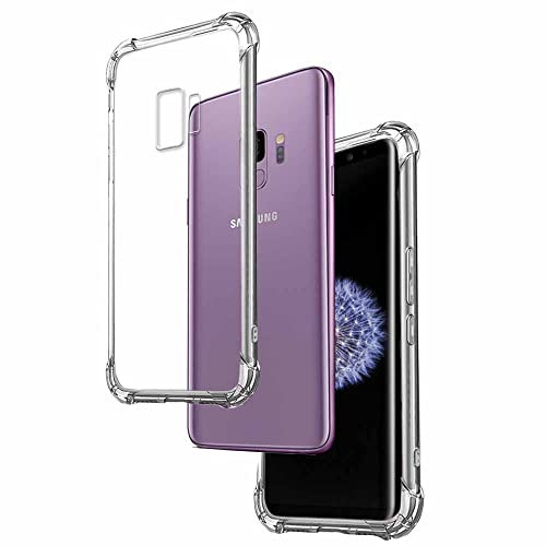 REY Funda Anti-Shock Gel Transparente para Samsung Galaxy S9+ / Galaxy S9 Plus, Ultra Fina 0,33mm, Esquinas Reforzadas, Silicona TPU de Alta Resistencia y Flexibilidad