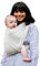 Studio Romeo Duo Babytrage mit 2 leicht anzuziehenden Stirnbändern, hochwertiger Stoff aus zertifizierter Bio-Baumwolle (Streifenmuster Stripes T1 (S-M))