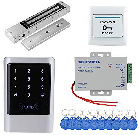 RFID IP68 Clavier de contrôle d'accès étanche en Plein air avec Serrure magnétique électrique + 10 pcs EM4100 Keys (with 280KG Lock)