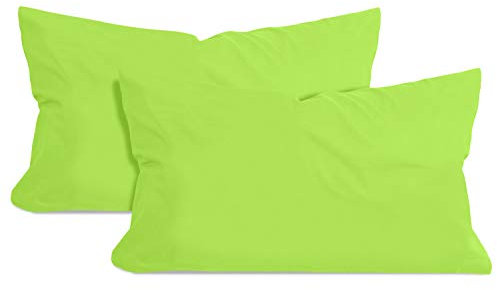 npluseins 2er Pack Baumwoll Kissenbezug - Jersey - viele Farben 1331.1812, ca. 40 x 60 cm, Apfel