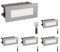 ledscom.de 5 Stück LED Treppenlicht/Wandeinbauleuchte für innen und außen, eckig, edelstahl, 123 x 60mm, warmweiß